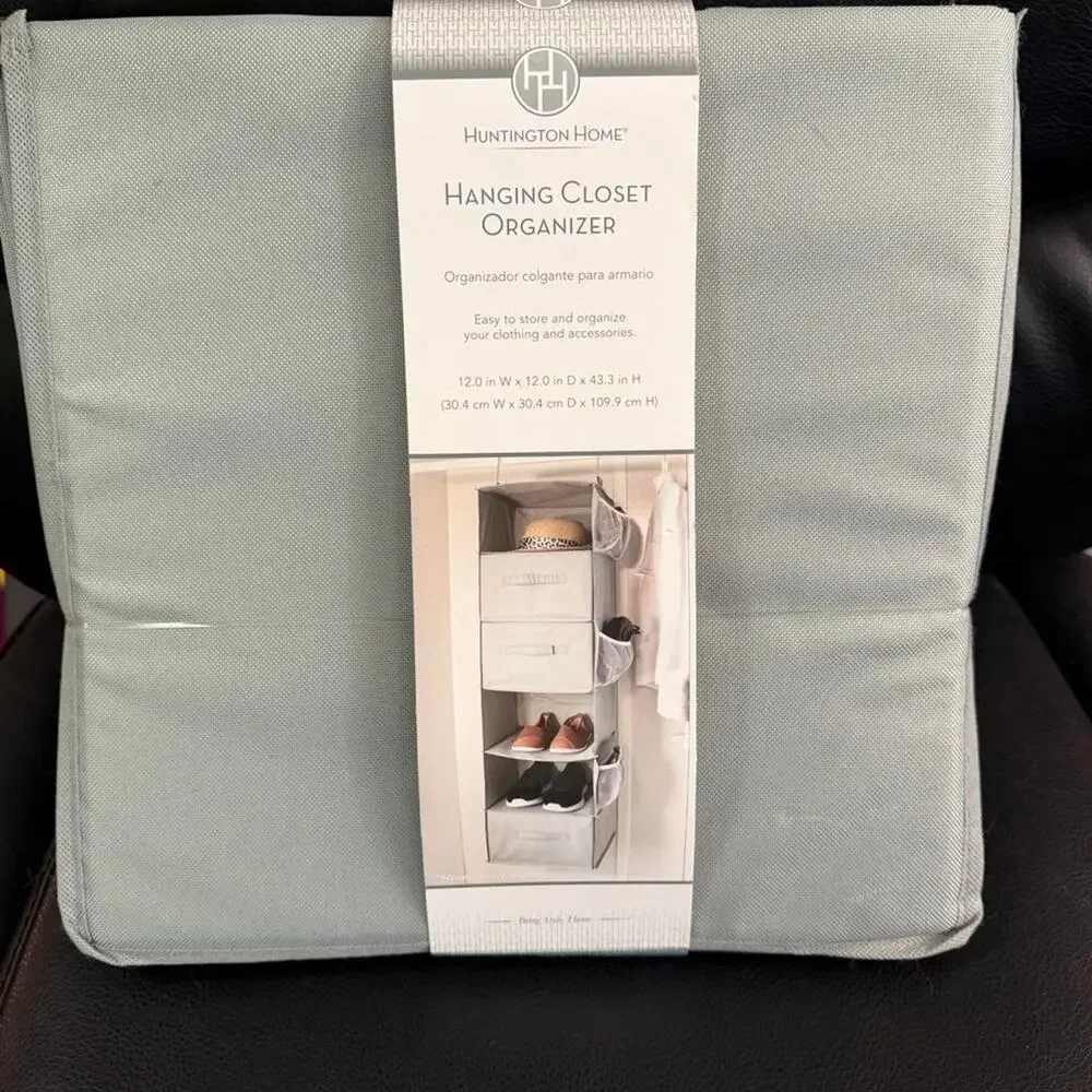 New Huntington Home Hanging Closet Organizer in gray.